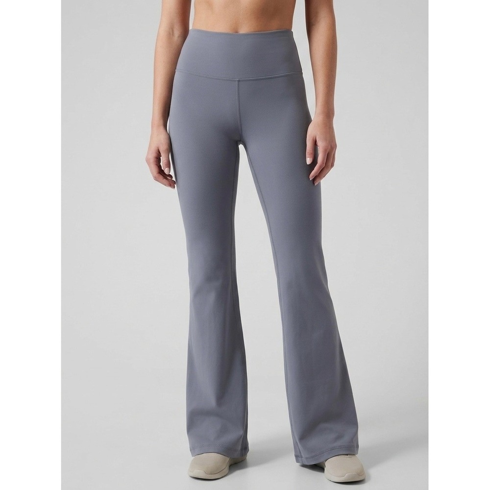 Athleta Elation Flare Pant High Waisted Yoga Leggings Blue Gray XS TP